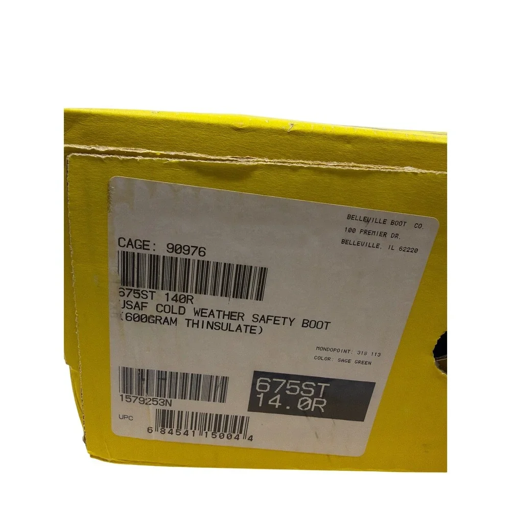 Belleville 675ST Boots Mens 14R Sage Green New‎ Steel Toe Cold Weather GORE-TEX